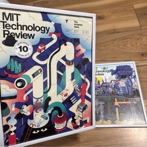 MIT Technology Review Magazine Lot (2) Modern Graphic Covers Futuristic Tech Art
